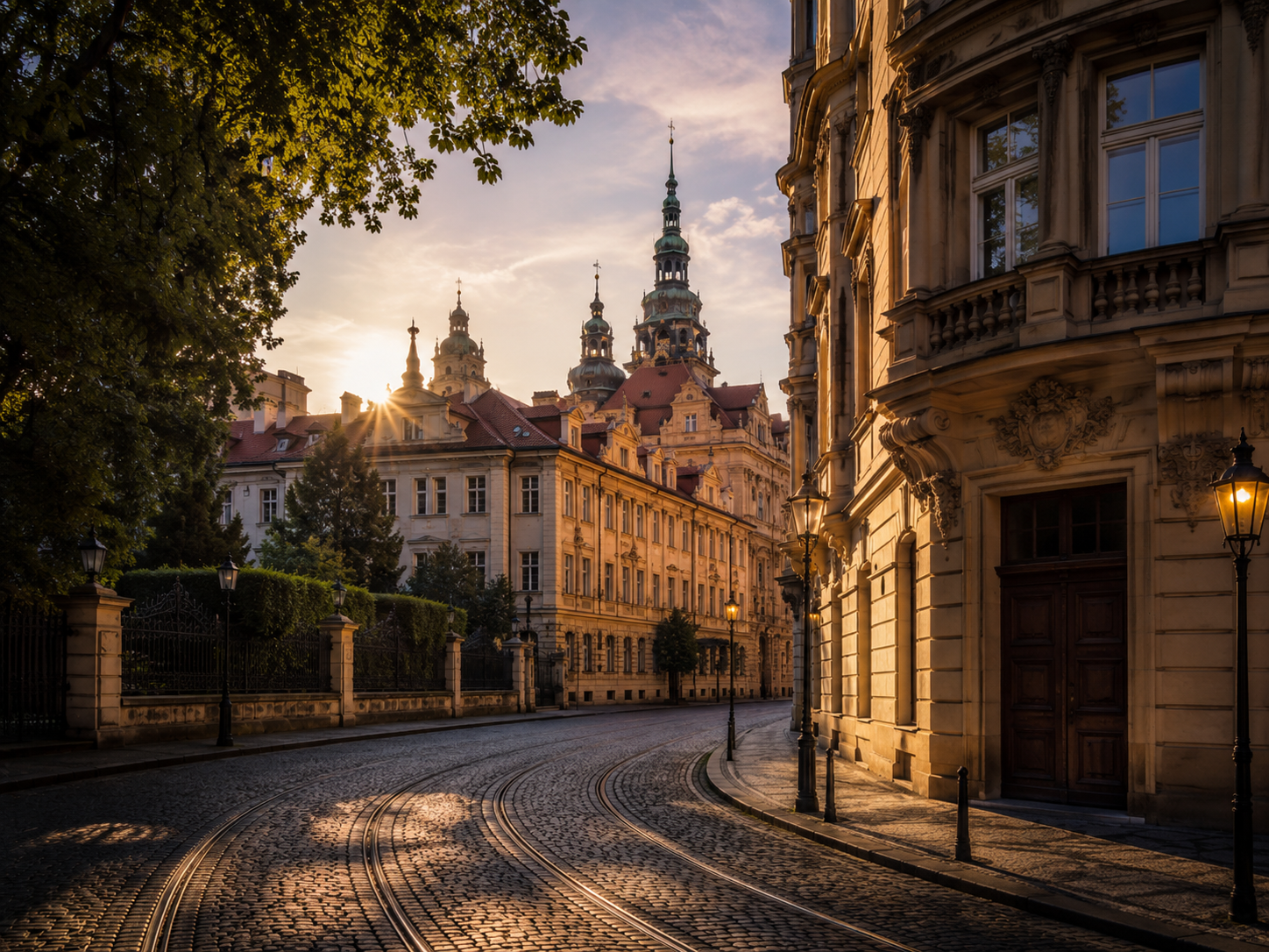 Pražský městský motiv u hotelu BelVento